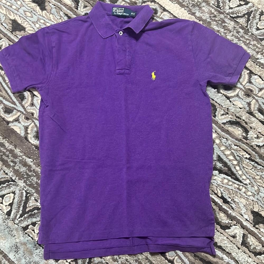 Purple Polo Button Up Tee, Small